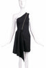 Stella McCartney Black One Shoulder Zipper Dress Asymmetric Hem