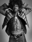 Saint Laurent Paris by Hedi Slimane Leopard Baby Cat Print Skinny Plissé Scarf with Fringe Fall Winter 2013