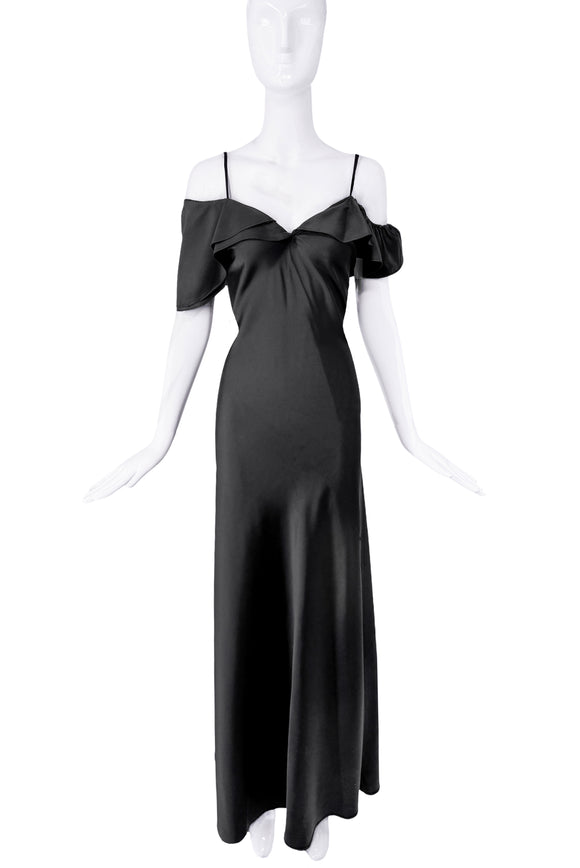 Saint Laurent Black Off The Shoulder Gown