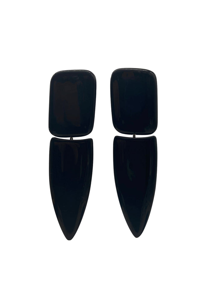 Saint Laurent Paris Black "Le Smoking" Runway Earrings FW2018