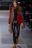 Saint Laurent Paris by Hedi Slimane Leopard Baby Cat Print Skinny Plissé Scarf with Fringe Fall Winter 2013