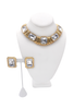 Vintage Gold Crystal Earrings matching Yves Saint Laurent Gold Necklace