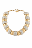 Saint Laurent Gold Crystal Snake Necklace