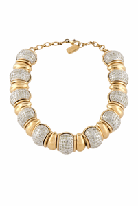 Saint Laurent Gold Crystal Snake Necklace