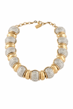 Saint Laurent Gold Crystal Snake Necklace