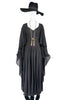 Saint Laurent Paris by Hedi Slimane Black Chiffon Cape Caftan "Stevie Nicks" Gown SS2013