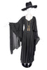 Saint Laurent Paris by Hedi Slimane Black Chiffon Cape Caftan "Stevie Nicks" Gown SS2013