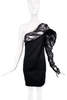 Saint Laurent by Anthony Vaccarello Black Lace One Shoulder Dress SS2017 Runway