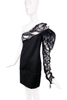 Saint Laurent by Anthony Vaccarello Black Lace One Shoulder Dress SS2017 Runway