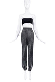 Saint Laurent Black Glitter Lurex Jogger Pants Runway Spring 2020