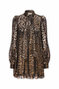 Saint Laurent Paris Gold Lurex Leopard Print Babydoll Dress Pre-Fall2020