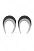 Saint Laurent Paris Black Resin and Crystal Half Moon Earrings