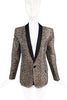 Saint Laurent Paris Gold Lurex Leopard Print Blazer Jacket SS2014