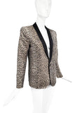 Saint Laurent Paris Gold Lurex Leopard Print Blazer Jacket SS2014