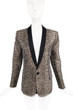 Saint Laurent Paris Gold Lurex Leopard Print Blazer Jacket SS2014