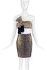 Saint Laurent Paris Gold Lurex Brocade Leopard Print Pencil Skirt SS2014 - BOUTIQUE PURCHASE PRICE