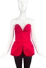 Saint Laurent Rive Gauche Red Satin Heart Bustier Top