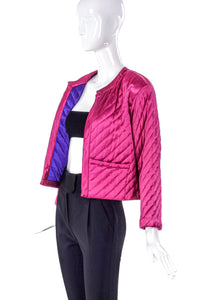 Yves Saint Laurent Pink Satin Quilted Jacket - BOUTIQUE PURCHASE PRICE
