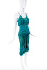 Saint Laurent 2004 Teal Green Ruffle Dress