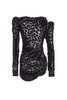 Saint Laurent by Anthony Vaccarello Sheer Velvet Leopard Print Puff Sleeve Dress Spring 2017 Runway