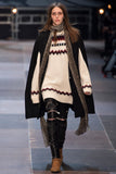 Saint Laurent Paris by Hedi Slimane Leopard Baby Cat Print Skinny Plissé Scarf with Fringe Fall Winter 2013