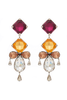 Saint Laurent Silver Pink Crystal Gripoix Chandelier Earrings Runway Summer 2022