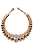 Saint Laurent YSL Gold Crystal Massive 1980's Snake Choker Necklace