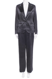 Saint Laurent YSL by Tom Ford Black Oversized Satin Silk Tailored Le Smoking Tuxedo Suit Spring 2001