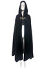 Saint Laurent Black Velvet Pointed Hood Gold Robe Trim Black Tassel 1970's Cape Coat
