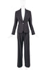 Saint Laurent YSL Tom Ford Black Razor Thin Pin Stripe Single Button Wide Leg Cuff Suit Spring 2001