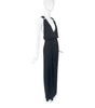 Saint Laurent Black Deep V Neck Crystal Ring Embellished Cotton Stretch Gown