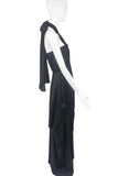Saint Laurent YSL Black Chiffon Silk Draped Bustier Halterneck Gown 2009 (Copy)