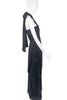 Saint Laurent YSL Black Chiffon Silk Draped Bustier Sweetheart Neckline Front Bow Gown 2009