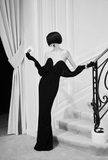 Saint Laurent Black Bustier with attached Gloves Gown Dress