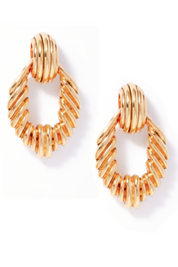Saint Laurent Gold Ripped Door Knocker Earrings