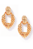 Saint Laurent Gold Ripped Door Knocker Earrings