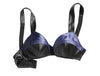 Sonia Rykiel Midnight Blue Black Satin Two Tone Bra