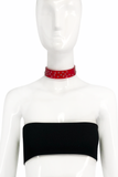Scott Wilson Red Lucite Choker with Pink Diamonds early 2000's Couture
