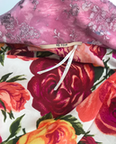 As Four Multi Color Pink Yellow Floral Lace Balloon David Bowie Pants and Jacket