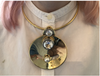 Lanvin Geometric Gold Disc with Pearl and Diamond Necklace FW2011