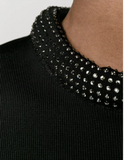 Christopher Kane Black Knit Bodycon Dress with Rhinestones SS2019 - BOUTIQUE PURCHASE PRICE
