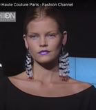 Valentino Haute Couture Silver Fringe Zebra Earrings with Red Glass Beads FW1999