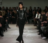 Chanel " Paris - London" Black Chainmail Top with Ruffle Shoulder Details PreFall2008 #