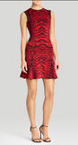 Alaia Style Knit Ronny Kobo Red and Black Tiger Print Dress
