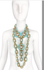 Missoni Turquoise and Brass Chain Link Pendent Necklace