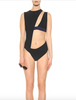 Anthony Vaccarello Black Cut Out Bathing Suit Blue Strap Spring Summer 2012