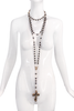 Givenchy Jet Black Couture Craftsman Extra Long Rosary Cross Necklace Spring 2016 Runway