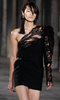 Saint Laurent by Anthony Vaccarello Black Lace One Shoulder Dress SS2017 Runway