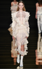 Francesco Scognamiglio Ivory Sheer Chiffon 'Swan' Ruffle Blouse Spring 2016