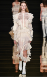 Francesco Scognamiglio Ivory Sheer Chiffon 'Swan' Ruffle Blouse Spring 2016